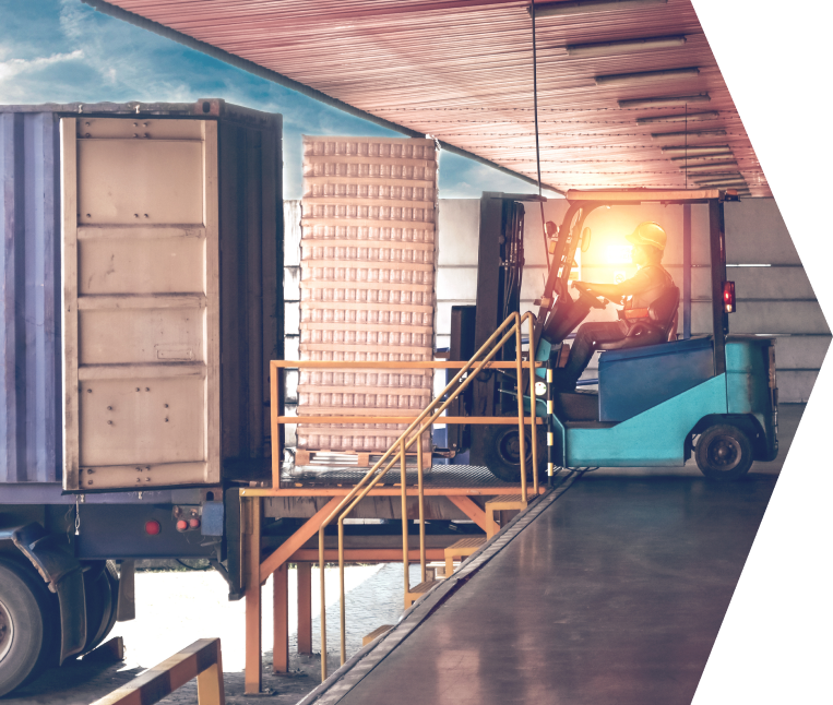 A truck unloading dock.